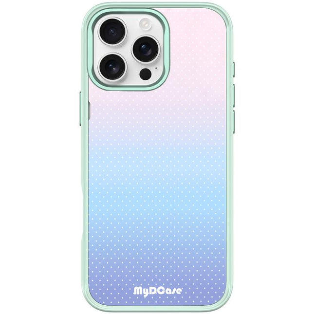 Sky Blue Dots Pattern Magnetic Phone Case, For iPhone 16 Pro Max, For iPhone 16 Pro, For iPhone 15 Pro Max, For iPhone 15 Pro