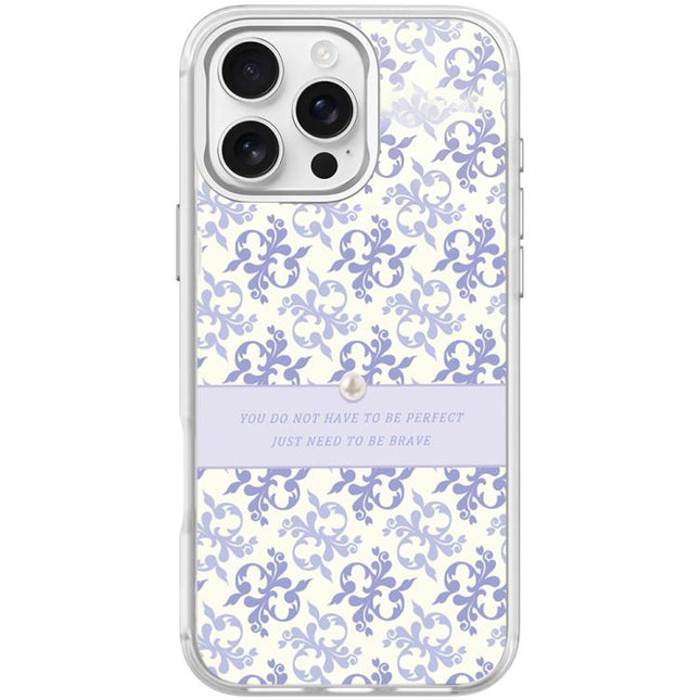 Light Purple Flower Pattern Magnetic Phone Case, For iPhone 16 Pro Max, For iPhone 16 Pro, For iPhone 15 Pro Max, For iPhone 15 Pro