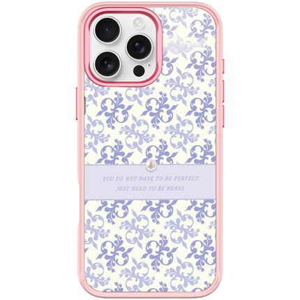 Light Purple Flower Pattern Magnetic Phone Case, For iPhone 16 Pro Max, For iPhone 16 Pro, For iPhone 15 Pro Max, For iPhone 15 Pro