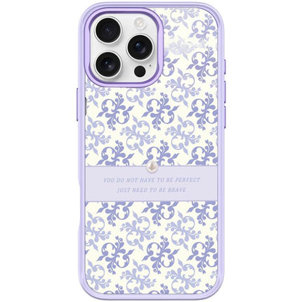 Light Purple Flower Pattern Magnetic Phone Case, For iPhone 16 Pro Max, For iPhone 16 Pro, For iPhone 15 Pro Max, For iPhone 15 Pro