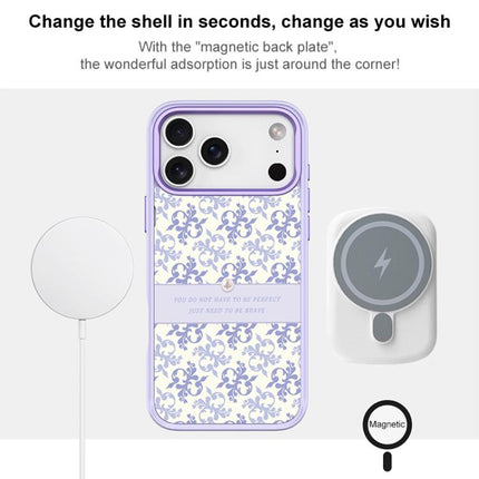 Light Purple Flower Pattern Magnetic Phone Case, For iPhone 17 Pro Max, For iPhone 17 Pro, For iPhone 17, For iPhone Air