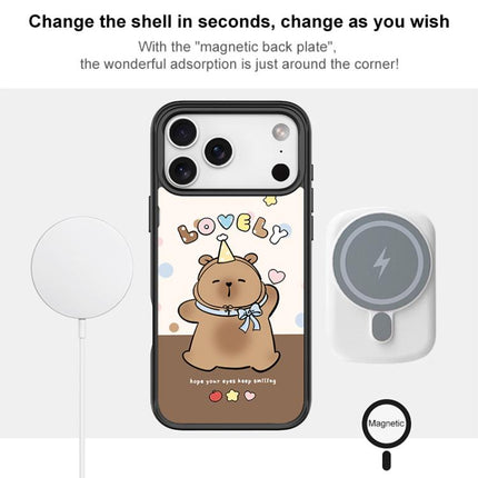 Adorable Little Capybara Pattern Magnetic Phone Case, For iPhone 16 Pro Max, For iPhone 16 Pro, For iPhone 15 Pro Max, For iPhone 15 Pro
