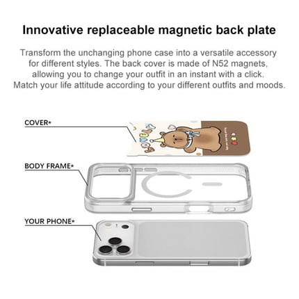 Adorable Little Capybara Pattern Magnetic Phone Case, For iPhone 16 Pro Max, For iPhone 16 Pro, For iPhone 15 Pro Max, For iPhone 15 Pro