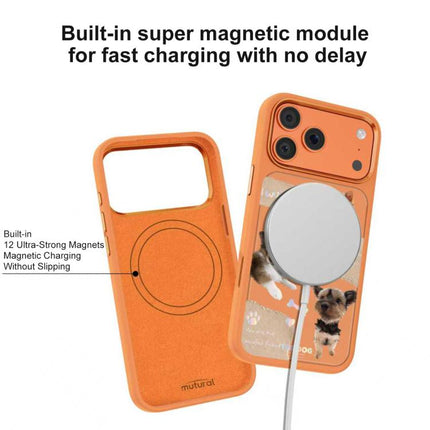 Mutural Puppy Pattern Liquid Silicone Magnetic Phone Case, For iPhone 17 Pro Max, For iPhone 17 Pro
