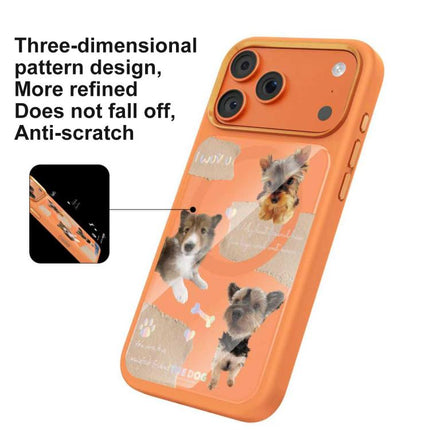 Mutural Puppy Pattern Liquid Silicone Magnetic Phone Case, For iPhone 17 Pro Max, For iPhone 17 Pro