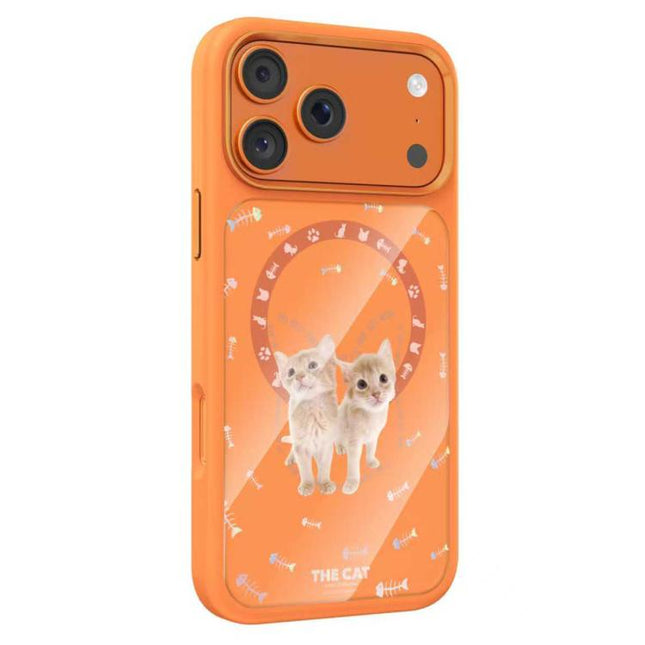 Mutural Cats Pattern Liquid Silicone Magnetic Phone Case, For iPhone 17 Pro Max, For iPhone 17 Pro