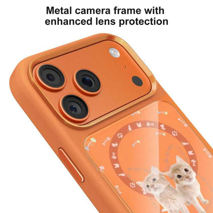 Mutural Cats Pattern Liquid Silicone Magnetic Phone Case, For iPhone 17 Pro Max, For iPhone 17 Pro