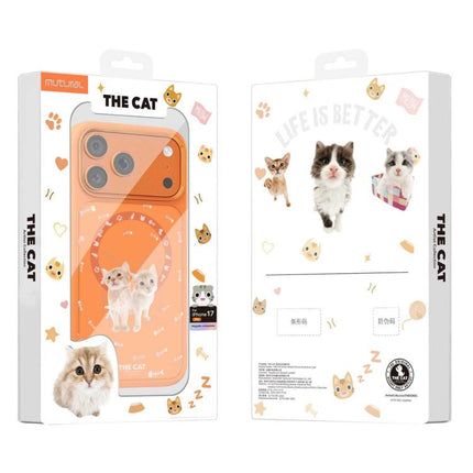 Mutural Cats Pattern Liquid Silicone Magnetic Phone Case, For iPhone 17 Pro Max, For iPhone 17 Pro