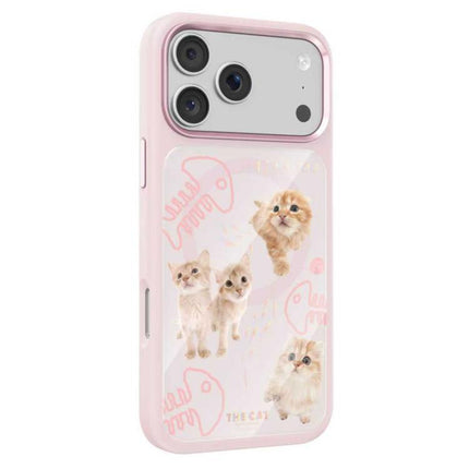 Mutural Cats Pattern Liquid Silicone Magnetic Phone Case, For iPhone 17 Pro Max, For iPhone 17 Pro