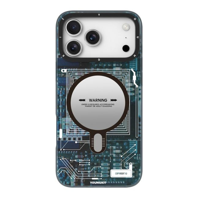 YOUNGKIT Technology Series IMD Hard PC Magnetic Phone Case, For iPhone 17 Pro Max, For iPhone 17 Pro, For iPhone 17, For iPhone Air