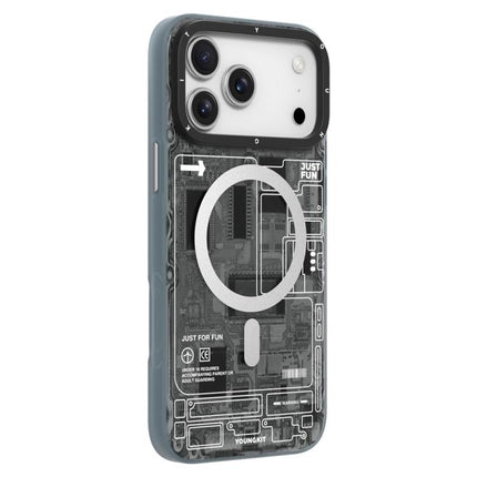 YOUNGKIT Technology Series IMD Hard PC Magnetic Phone Case, For iPhone 17 Pro Max, For iPhone 17 Pro, For iPhone 17, For iPhone Air