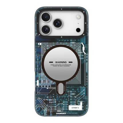 YOUNGKIT Technology Series IMD Hard PC Magnetic Phone Case, For iPhone 17 Pro Max, For iPhone 17 Pro, For iPhone 17, For iPhone Air