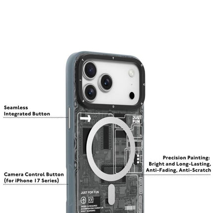 YOUNGKIT Technology Series IMD Hard PC Magnetic Phone Case, For iPhone 17 Pro Max, For iPhone 17 Pro, For iPhone 17, For iPhone Air