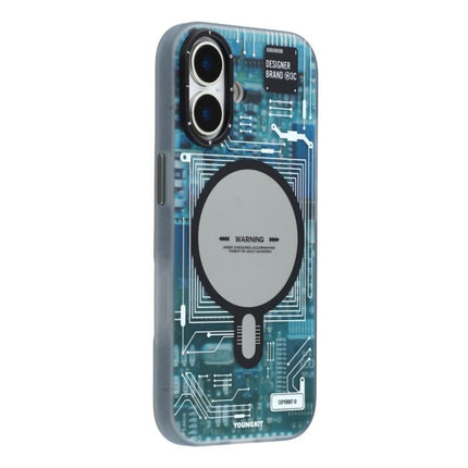 YOUNGKIT Technology Series IMD Hard PC Magnetic Phone Case, For iPhone 17 Pro Max, For iPhone 17 Pro, For iPhone 17, For iPhone Air