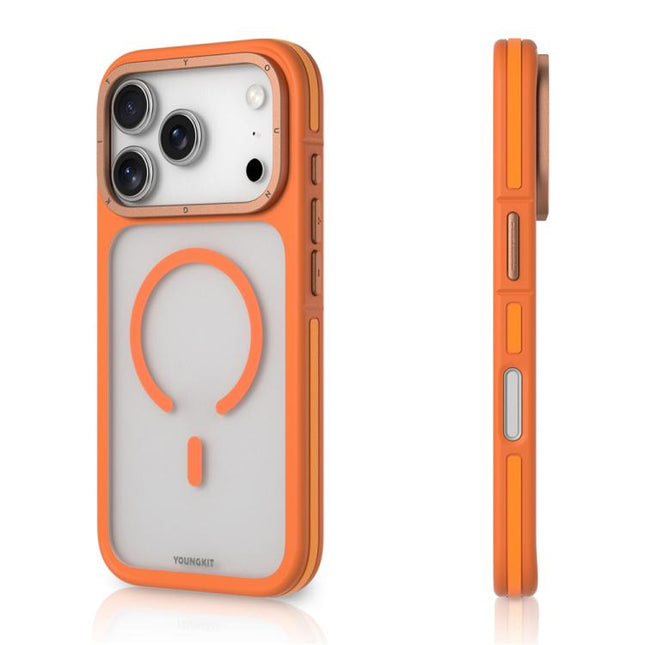 YOUNGKIT Rocky Sand Skin-Touch Matte TPU PC Hybrid Magnetic Phone Case, For iPhone 17 Pro Max, For iPhone 17 Pro