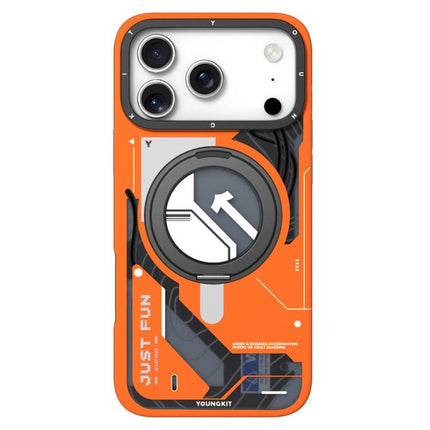 YOUNGKIT Starship Series Rotation Holder IMD TPU Magnetic Phone Case, For iPhone 17 Pro Max, For iPhone 17 Pro