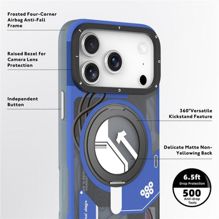 YOUNGKIT Starship Series Rotation Holder IMD TPU Magnetic Phone Case, For iPhone 17 Pro Max, For iPhone 17 Pro