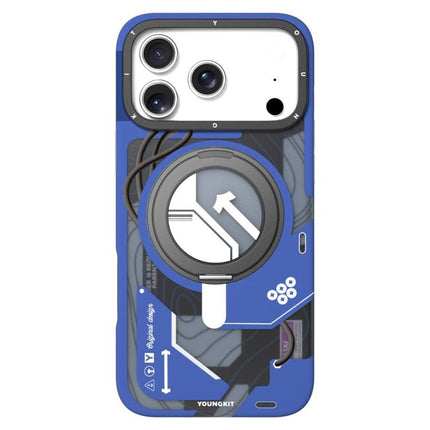 YOUNGKIT Starship Series Rotation Holder IMD TPU Magnetic Phone Case, For iPhone 17 Pro Max, For iPhone 17 Pro
