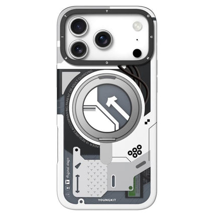 YOUNGKIT Starship Series Rotation Holder IMD TPU Magnetic Phone Case, For iPhone 17 Pro Max, For iPhone 17 Pro