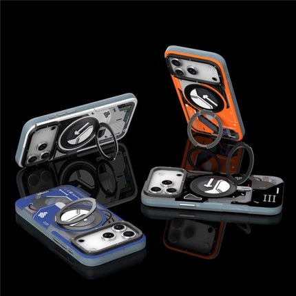 YOUNGKIT Starship Series Rotation Holder IMD TPU Magnetic Phone Case, For iPhone 17 Pro Max, For iPhone 17 Pro