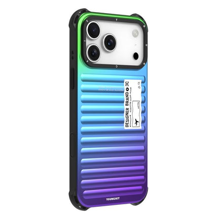 YOUNGKIT Secret Color Laser Gradient Aluminium Alloy TPU Phone Case, For iPhone 17 Pro Max, For iPhone 17 Pro