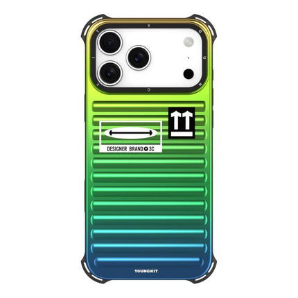 YOUNGKIT Secret Color Laser Gradient Aluminium Alloy TPU Phone Case, For iPhone 17 Pro Max, For iPhone 17 Pro