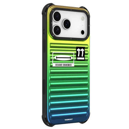 YOUNGKIT Secret Color Laser Gradient Aluminium Alloy TPU Phone Case, For iPhone 17 Pro Max, For iPhone 17 Pro