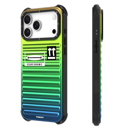 YOUNGKIT Secret Color Laser Gradient Aluminium Alloy TPU Phone Case, For iPhone 17 Pro Max, For iPhone 17 Pro