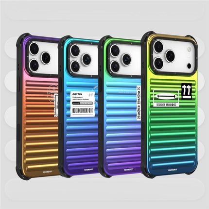 YOUNGKIT Secret Color Laser Gradient Aluminium Alloy TPU Phone Case, For iPhone 17 Pro Max, For iPhone 17 Pro