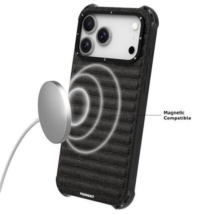 YOUNGKIT Jeans Cloth Texture TPU Canvas Magnetic Phone Case, For iPhone 17 Pro Max, For iPhone 17 Pro
