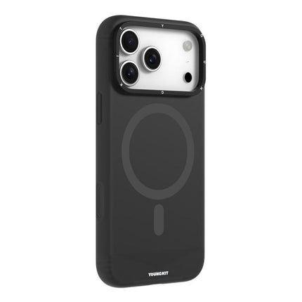 YOUNGKIT Condensate Magnetic Series Lens Frame Holder Silicone Phone Case, For iPhone 17 Pro Max, For iPhone 17 Pro