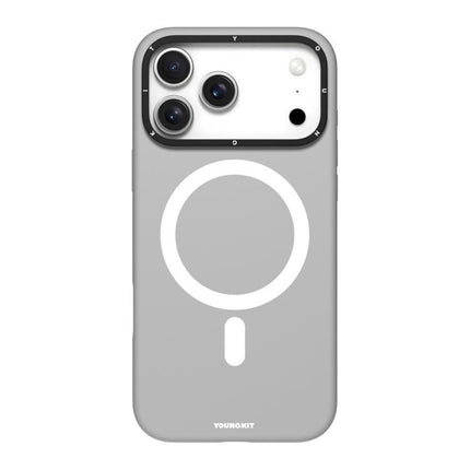 YOUNGKIT Condensate Magnetic Series Lens Frame Holder Silicone Phone Case, For iPhone 17 Pro Max, For iPhone 17 Pro