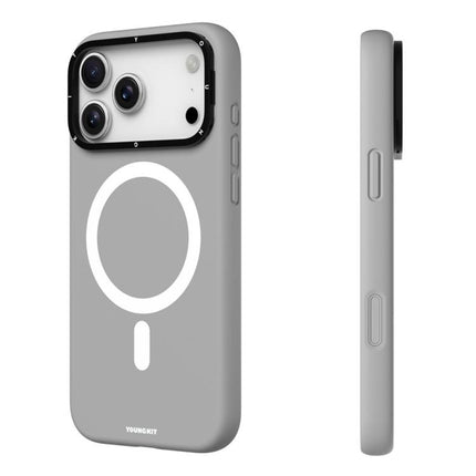 YOUNGKIT Condensate Magnetic Series Lens Frame Holder Silicone Phone Case, For iPhone 17 Pro Max, For iPhone 17 Pro