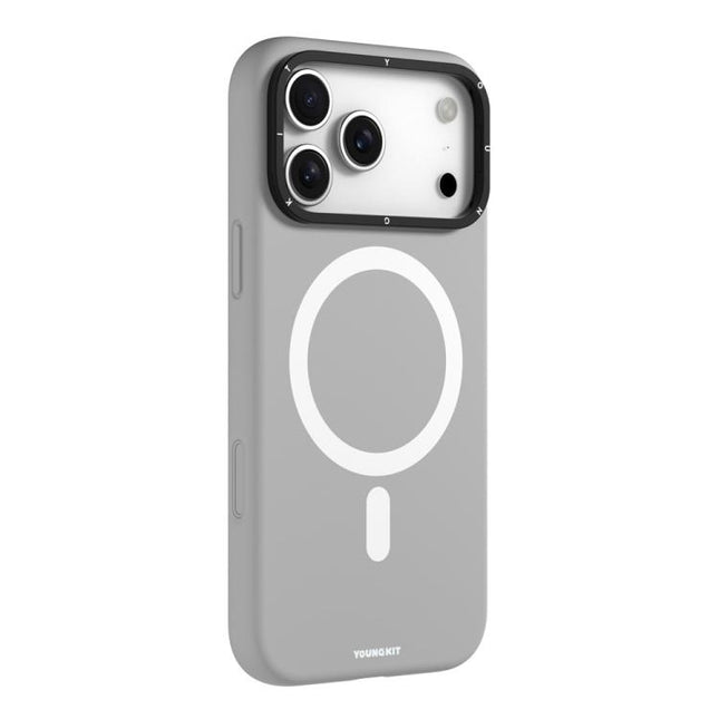 YOUNGKIT Condensate Magnetic Series Lens Frame Holder Silicone Phone Case, For iPhone 17 Pro Max, For iPhone 17 Pro