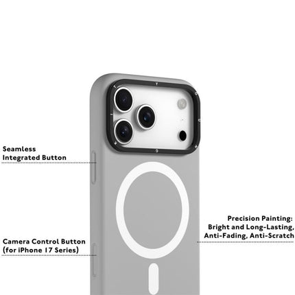 YOUNGKIT Condensate Magnetic Series Lens Frame Holder Silicone Phone Case, For iPhone 17 Pro Max, For iPhone 17 Pro