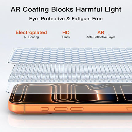 Mutural Easy Install Dust-Free Chamber Anti-Reflective Tempered Glass Film, For iPhone 17 Pro Max, For iPhone 17 Pro