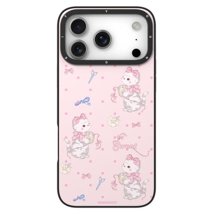 YOUNGKIT Cute Animal Time Series Magnetic IMD TPU Phone Case, For iPhone 17 Pro Max, For iPhone 17 Pro