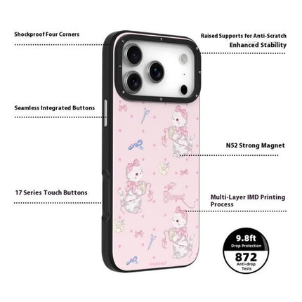 YOUNGKIT Cute Animal Time Series Magnetic IMD TPU Phone Case, For iPhone 17 Pro Max, For iPhone 17 Pro