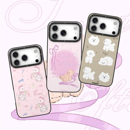 YOUNGKIT Cute Animal Time Series Magnetic IMD TPU Phone Case, For iPhone 17 Pro Max, For iPhone 17 Pro
