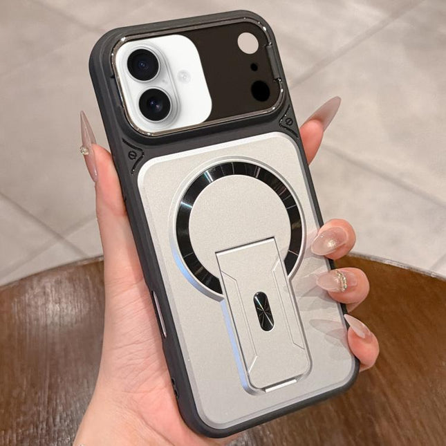 Shockproof Lens Cover Magnetic Phone Case with Hidden Holder, For iPhone 17, For iPhone 16 Pro Max, For iPhone 16 Pro, For iPhone 16 Plus