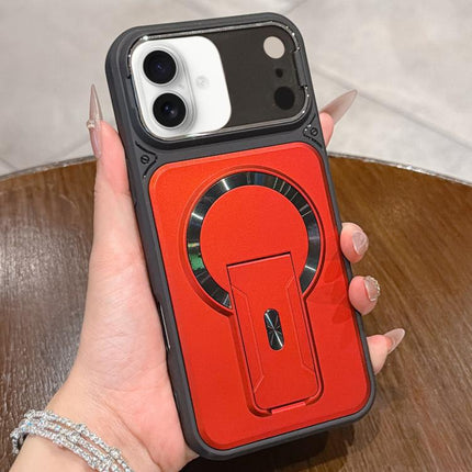Shockproof Lens Cover Magnetic Phone Case with Hidden Holder, For iPhone 16, For iPhone 15 Pro Max, For iPhone 15 Pro, For iPhone 15 Plus