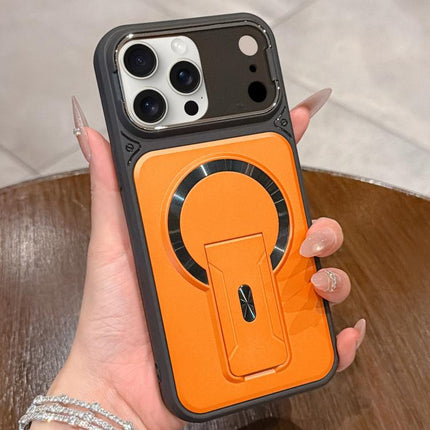 Shockproof Lens Cover Magnetic Phone Case with Hidden Holder, For iPhone 16, For iPhone 15 Pro Max, For iPhone 15 Pro, For iPhone 15 Plus