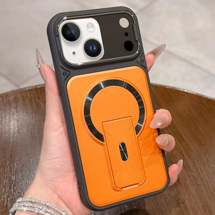 Shockproof Lens Cover Magnetic Phone Case with Hidden Holder, For iPhone 16, For iPhone 15 Pro Max, For iPhone 15 Pro, For iPhone 15 Plus