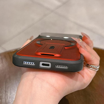 Shockproof Lens Cover Magnetic Phone Case with Hidden Holder, For iPhone 11