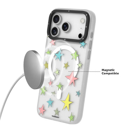 YOUNGKIT Sweetheart Story Series Magnetic IMD TPU Phone Case, For iPhone 17 Pro Max, For iPhone 17 Pro