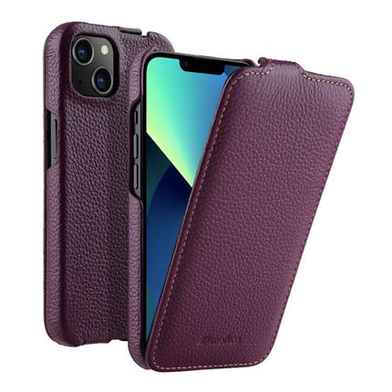 melkco Litchi Texture Vertical Flip Magnetic Genuine Leather Phone Case, For iPhone 14 Pro Max, For iPhone 13 Pro Max, For iPhone 13 Pro, For iPhone 13