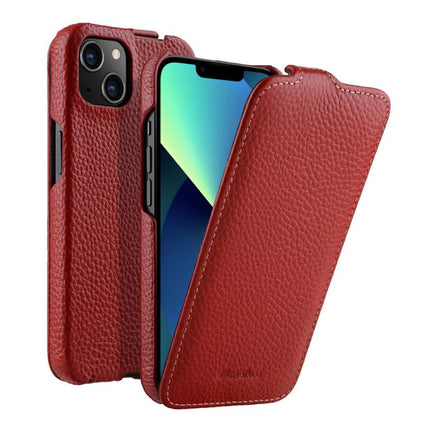 melkco Litchi Texture Vertical Flip Magnetic Genuine Leather Phone Case, For iPhone 14 Pro Max, For iPhone 13 Pro Max, For iPhone 13 Pro, For iPhone 13