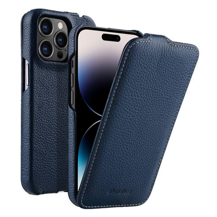 melkco Litchi Texture Vertical Flip Magnetic Genuine Leather Phone Case, For iPhone 14 Pro Max, For iPhone 13 Pro Max, For iPhone 13 Pro, For iPhone 13