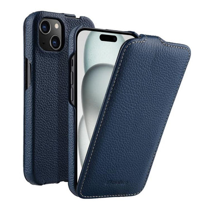 melkco Litchi Texture Vertical Flip Magnetic Genuine Leather Phone Case, For iPhone 15 Pro, For iPhone 15, For iPhone 14, For iPhone 14 Pro