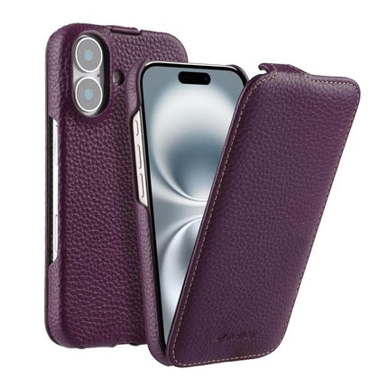 melkco Litchi Texture Vertical Flip Magnetic Genuine Leather Phone Case, For iPhone 16 Pro Max, For iPhone 16 Pro, For iPhone 16, For iPhone 15 Pro Max
